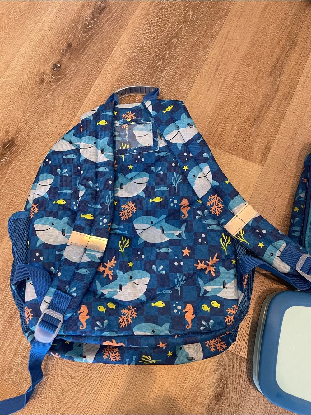 Shark Kids Backpack + Lunchbox + Bentgo Box - Blue Ocean Print